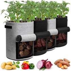 Bolsas de cultivo | Paquete de 4 en color gris y negro