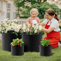 Land Guard Paquete de 4 bolsas de cultivo de tela de 5 galones