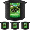 Land Guard Paquete de 4 bolsas de cultivo de tela de 5 galones