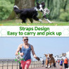 QDAN - Pelota de fútbol con correas para perros | Pelota de juegos con correa para perros