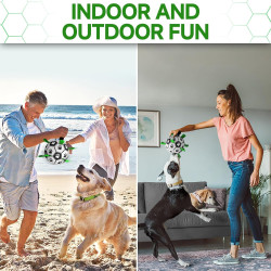 QDAN - Pelota de fútbol con correas para perros | Pelota de juegos con correa para perros