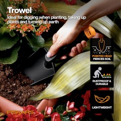 Fiskars Juego de herramientas de jardín | Livianos y con resitencia a oxidacion