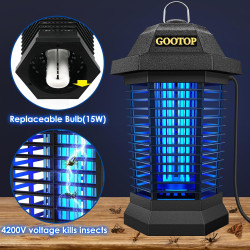 GOOTOP Exterminador de insectos | Trampa electrica para todo tipos de insectos