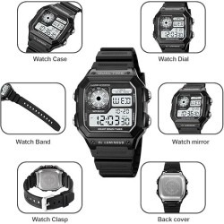 PASOY Reloj digital multifunción | Impermeable y multifuncion