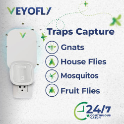 VEYOFLY Atrapa moscas para interiores | Trampa de moscas segura y silenciosa