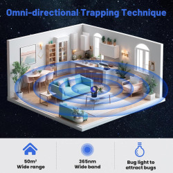 Trampa para moscas para interiores | Con luz negra que atrae los insectos