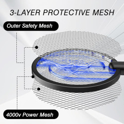 Raqueta matamoscas 2 en 1 Con funcion manual y automatica para cuando duermas