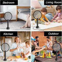 Raqueta matamoscas 2 en 1 Con funcion manual y automatica para cuando duermas