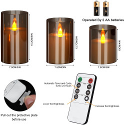 Juego de 3 velas LED | Sin necesidad de llamas o fosforos