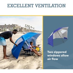 Sport-Brella Super-Brella SPF 50+ Sun and Rain Canopy Umbrella for Camping