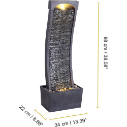 Teamson Home Fuente de cascada  | Cascada decorativa de hogares echa de pizarra sintética