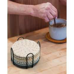 8 Posavasos para bebidas con soporte | Posavasos ultra abosrbente para mesas de cafe