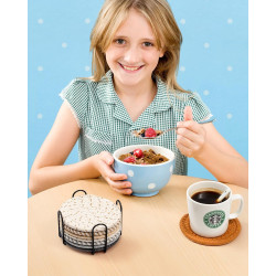 8 Posavasos para bebidas con soporte | Posavasos ultra abosrbente para mesas de cafe