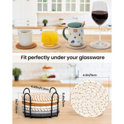 8 Posavasos para bebidas con soporte | Posavasos ultra abosrbente para mesas de cafe