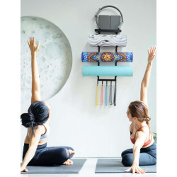 Soporte de pared para esterilla de yoga | 5 ganchos de pared para soporte de alfombras de yoga