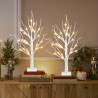 PEIDUO Decoraciones de Navidad para interiores | Decoracion navideña de arbol blanco con luces LED