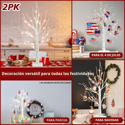 PEIDUO Decoraciones de Navidad para interiores | Decoracion navideña de arbol blanco con luces LED