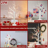 PEIDUO Decoraciones de Navidad para interiores | Decoracion navideña de arbol blanco con luces LED