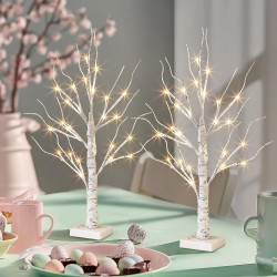 PEIDUO Decoraciones de Navidad para interiores | Decoracion navideña de arbol blanco con luces LED
