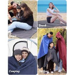 FANCYWING - Manta de forro polar impermeable y resistente al viento portatil