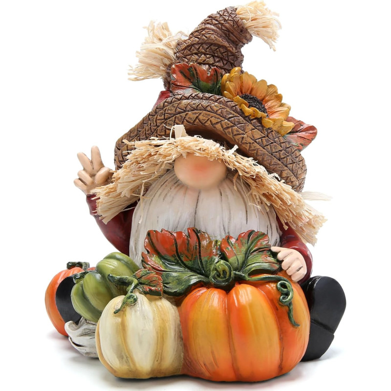 Hodao Decoración de gnomos | Decoracion de gnomo con calabazas echa a mano
