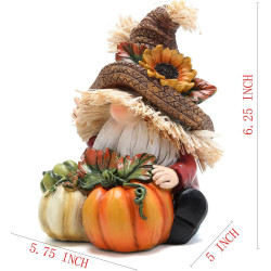 Hodao Decoración de gnomos | Decoracion de gnomo con calabazas echa a mano