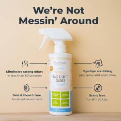 Oxyfresh Limpiador de jaulas de mascotas | Limpiador y desodorizante para jaulas de mascotas