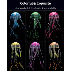 Uniclife 6  Adornos de Medusas | Adorno brillante de medusa para acuarios