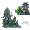 Saim Kit de decoración de acuario | kit de decoracion de vista de montaña para acuarios