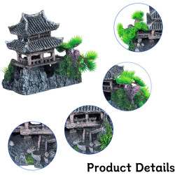 Saim Kit de decoración de acuario | kit de decoracion de vista de montaña para acuarios