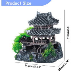 Saim Kit de decoración de acuario | kit de decoracion de vista de montaña para acuarios