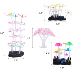 Lpraer Paquete de 4 decoraciones de acuario resplandecientes | Decoraciones para acuario que brillan con luz negra