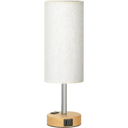 Fenmzee Lámpara de mesita de noche | Con pueros USB para dispositivos