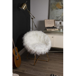 BIRDROCK HOME Silla blanca de piel sintética | Silla de piel sintetica decorativa