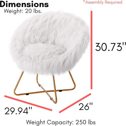 BIRDROCK HOME Silla blanca de piel sintética | Silla de piel sintetica decorativa