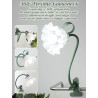 Lámpara de escritorio con forma de flor | Lampara de lectura flexible y con agarradera de clip