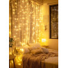 Brightown 300 luces LED de cortina de hadas | Cortina LED con control remoto y enchufe USB