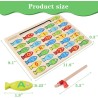 Juguete magnético de pesca de madera para niños pequeños | Para niños de preescolar