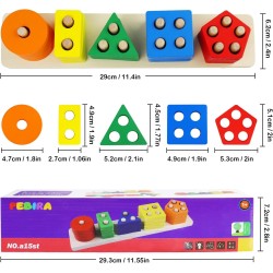 juguetes de clasificación y apilamiento de madera para niños pequeños y preescolares