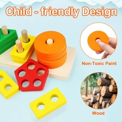 juguetes de clasificación y apilamiento de madera para niños pequeños y preescolares