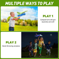 Paquete de 3 juguetes lanzadores de aviones | Catapulta de aviones de juguetes