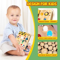 juguete de viaje sensorial de madera para niños pequeños