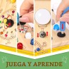 juguete de viaje sensorial de madera para niños pequeños