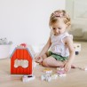 juego de madera 10 piezas de granja, clasificación de formas y apilamiento, juguetes de aprendizaje para niños