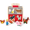juego de madera 10 piezas de granja, clasificación de formas y apilamiento, juguetes de aprendizaje para niños