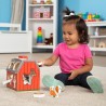 juego de madera 10 piezas de granja, clasificación de formas y apilamiento, juguetes de aprendizaje para niños