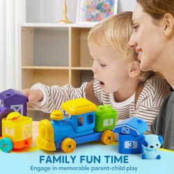 Juguete de aprendizaje para niños pequeños,  contar, combinar y clasificar el tren de granja