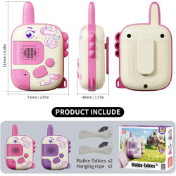 Walkie Talkies Juguetes para niños: Juguetes de unicornio, paquete de 2 regalos de cumpleaños para niños