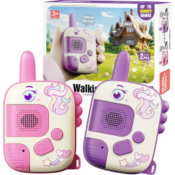 Walkie Talkies Juguetes para niños: Juguetes de unicornio, paquete de 2 regalos de cumpleaños para niños