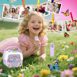 Mini máquina de karaoke para niños y niñas: altavoces Bluetooth portátiles de unicornio con 2 juguetes de micrófono inalámbrico
